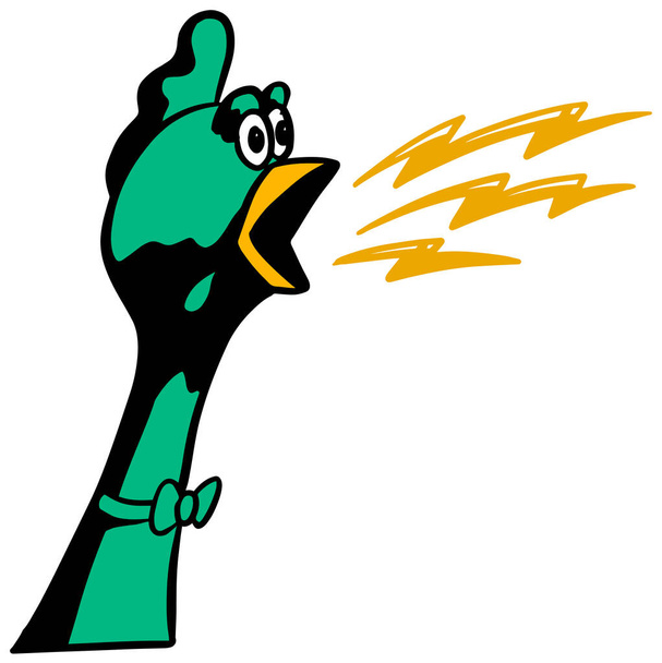 Shouting chicken vector illustration. - Vector, Image