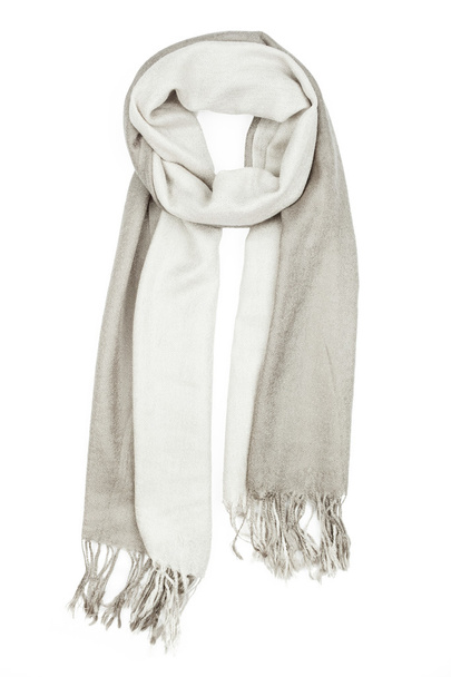 La bufanda gris rayado, aislado, sobre un fondo blanco
 - Foto, Imagen