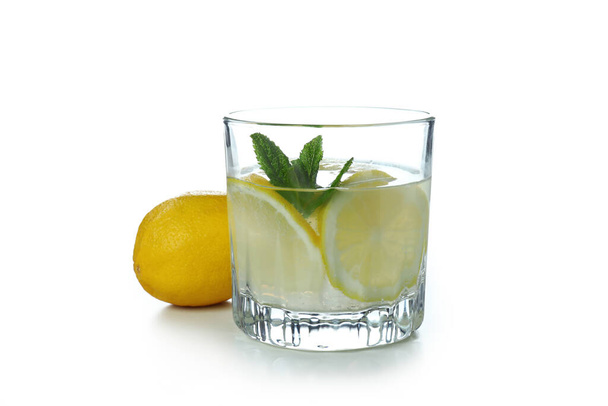 Glass of lemonade isolated on white background - Fotó, kép