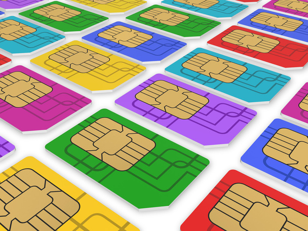 Разноцветные SIM-карты
 - Фото, изображение