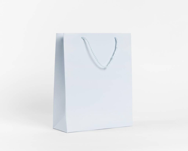 blue paper carrier bag shopping. Resolution and high quality beautiful photo - Fotó, kép