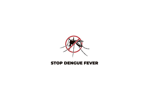 Отвратительный знак "Стоп комарам". Предупреждение о лихорадке денге - Вектор,изображение