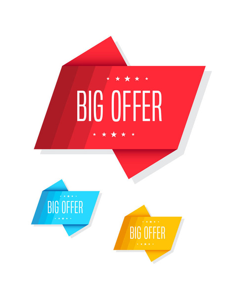 Big Offer Tags Vector Set - Vector, Image