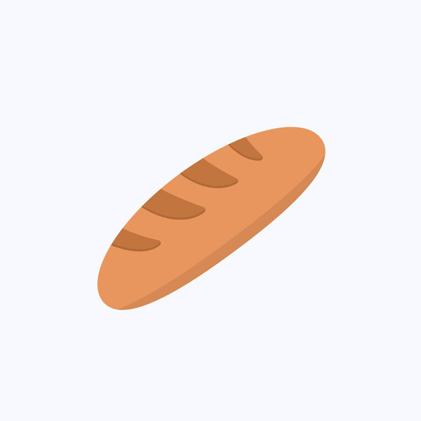 Bread Flat Colour Vector Icon - Vector, imagen
