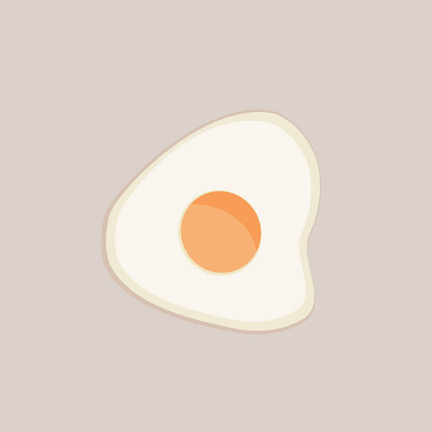 Ikona wektora smażonego jajka płaskiego - Wektor, obraz