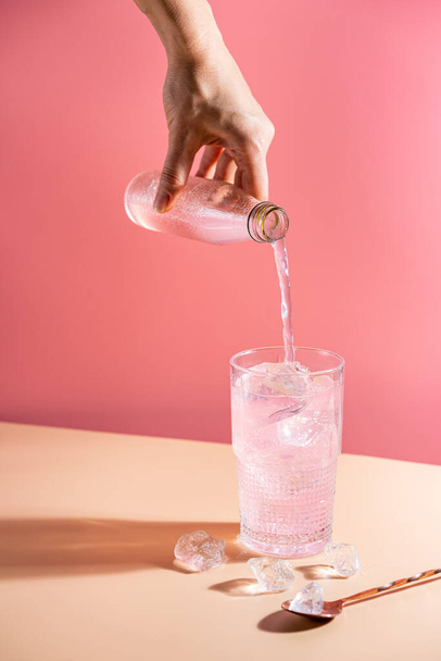 Summer refreshment pink drink - Photo, Image