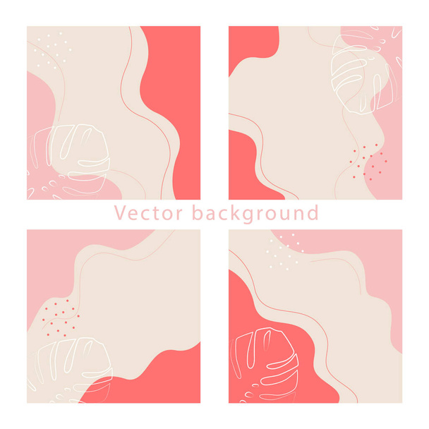 Abstract backgrounds for social media. Set of vector trendy square templates. Vector - Вектор, зображення