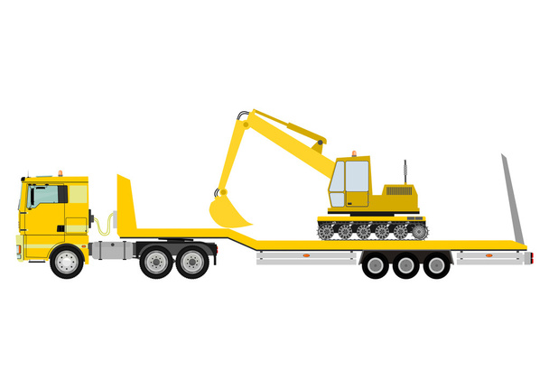 Truck with trailer - Vector, Image
