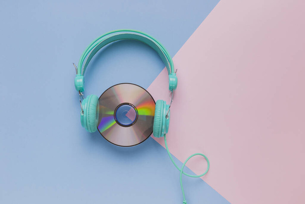 cd with headphones. Resolution and high quality beautiful photo - Photo, Image