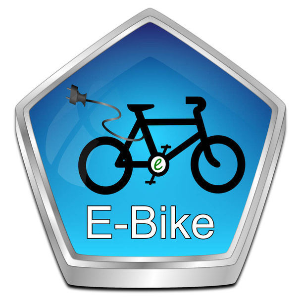 E-Bike Knop blauw - 3D illustratie - Foto, afbeelding