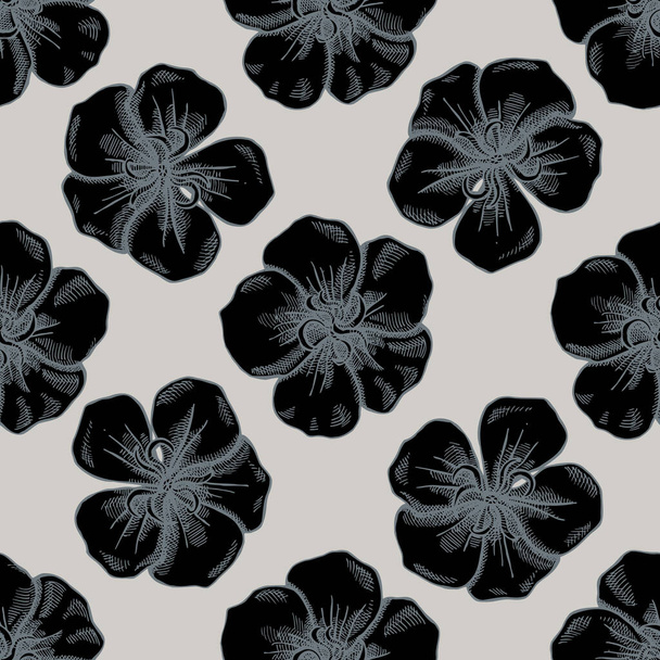 Seamless pattern with hand drawn stylized glory bush - Vektör, Görsel