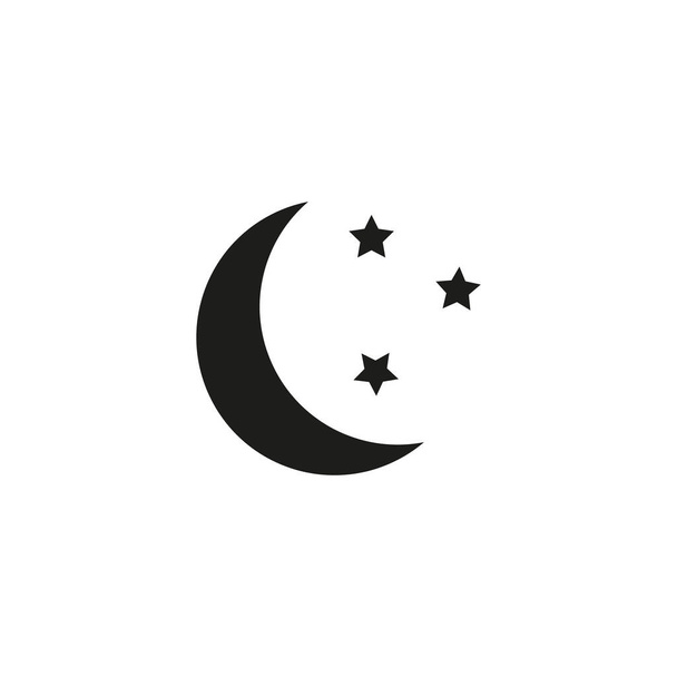 Moon Icon trendikäs tasainen tyyli eristetty harmaalla taustalla. Yöaikaan symboli Web-sivuston suunnittelu, logo, sovellus, käyttöliittymä. Vektoriesimerkki, - Vektori, kuva