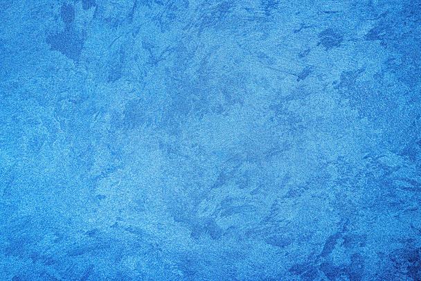 Texture of blue decorative plaster or concrete. Abstract grunge background for design. - Photo, image