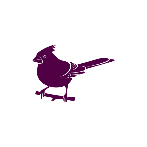 Ilustración del vector de diseño del pájaro cardenal del norte, plantilla de concepto de diseño del pájaro cardenal del norte creativo, iconos de símbolos - Vector, imagen