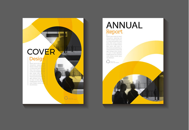 Sarı Çember kapağı soyut arka plan modern kitap kapağı şablonu, yıllık rapor, dergi ve broşür düzenleme vektörü a4 - Vektör, Görsel