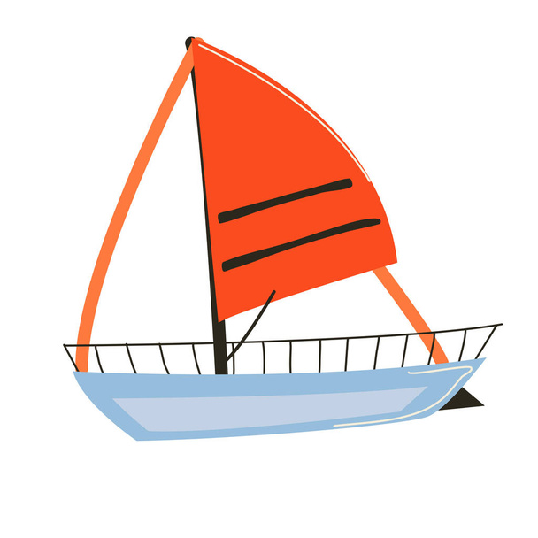 Yacht with sails on a white background - Vector, Image