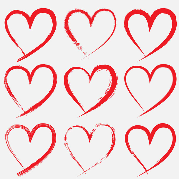 Hand drawn hearts on transparent background. Design elements for Valentine's day Template for your design - ベクター画像