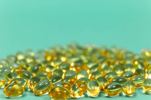 Cod liver oil omega 3 gel capsules - Photo, Image