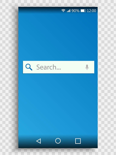 screen of smartphone with search bar, search engine Template for your design - Vector, imagen