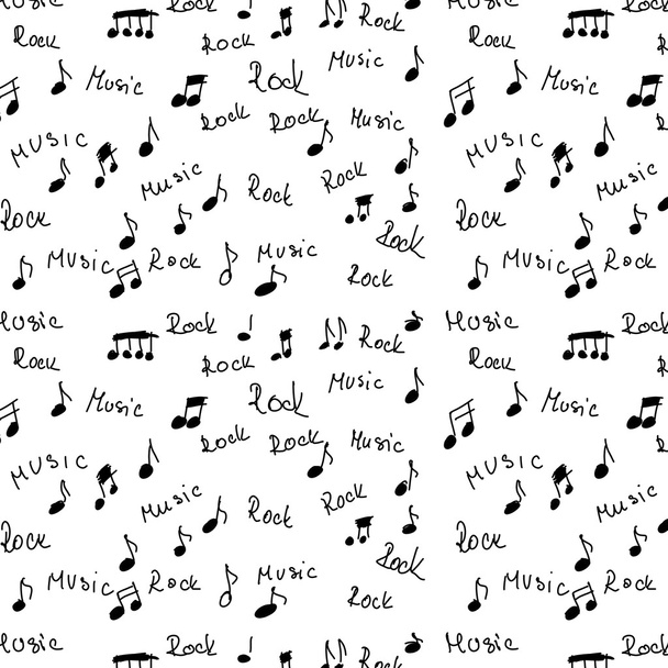 Rock, music and musical notes seamless texture - Φωτογραφία, εικόνα