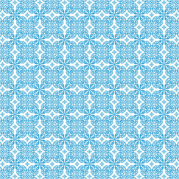 azul linha marroquina arte sem costura repetindo azulejo textilepattern motivo em fundo branco - Foto, Imagem