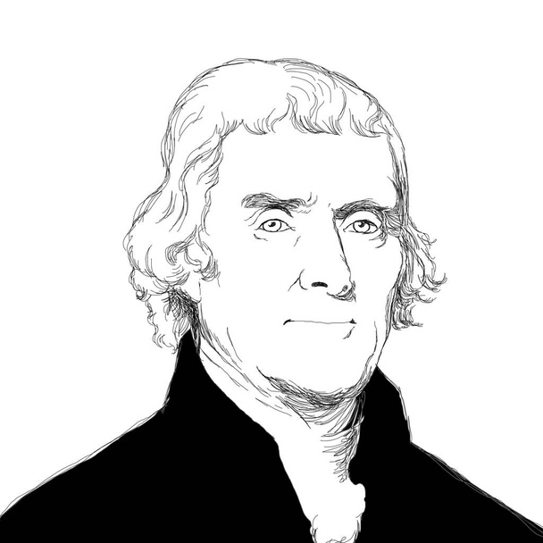 Иллюстрация президента США Томаса Джефферсона - Фото, изображение