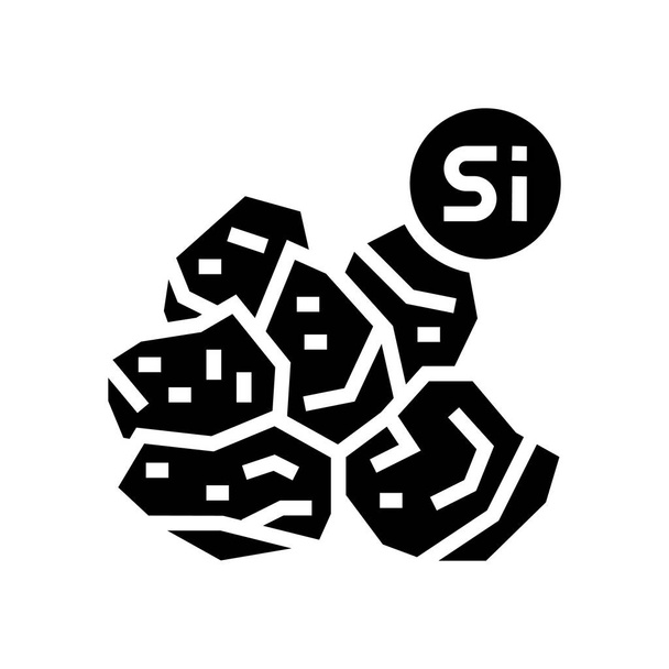 silicium halfgeleider vervaardiging glyph pictogram vector illustratie - Vector, afbeelding