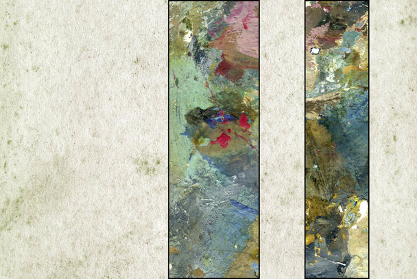 Fondo antiguo con textura grunge angustiada vintage y diseño abstracto de rayas de pintura al óleo, elegante pared del sitio web o ilustración de papel. Para el diseño del sitio web en fondo de pantalla de arte borde inferior  - Foto, imagen