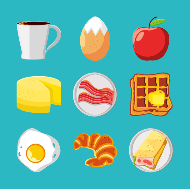 breakfast icon set - Vector, Image