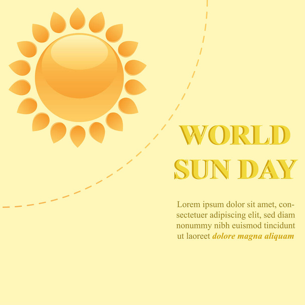 Ilustración vectorial plana de un diseño del sol, plantilla del día del sol del mundo, aislado sobre fondo simple. eps 10 - Vector, imagen