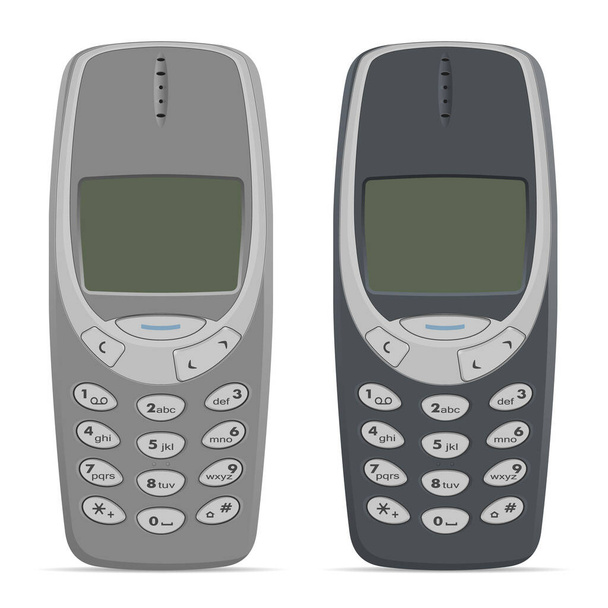 Classic mobile phone set on a white background. Vector illustration. - Вектор, зображення