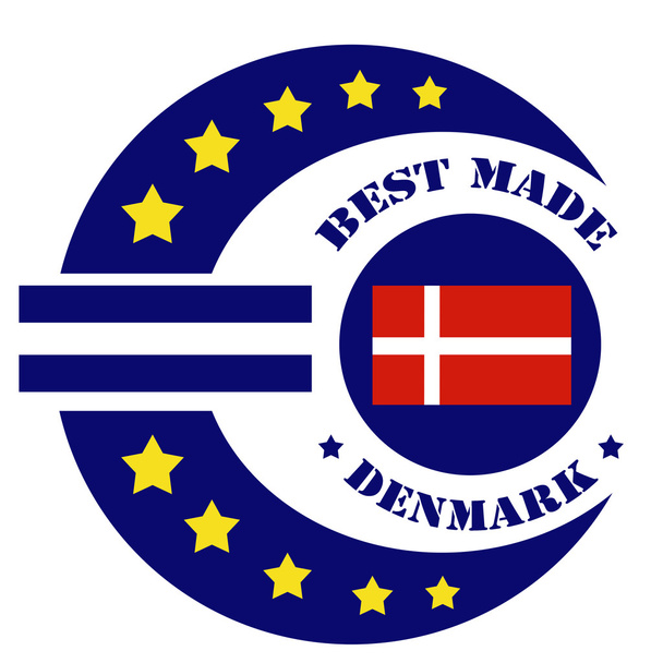 beste gemaakt-Denemarken - Vector, afbeelding