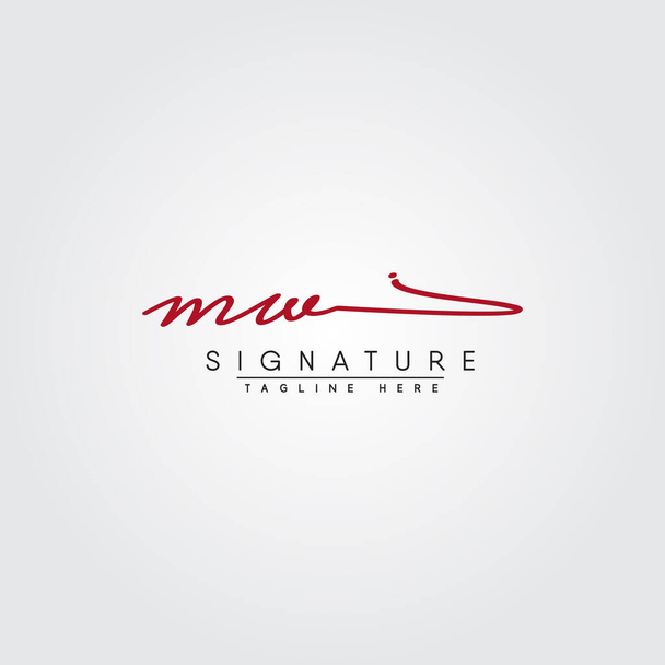 Initial letter pm logo - handwritten signature Vector Image