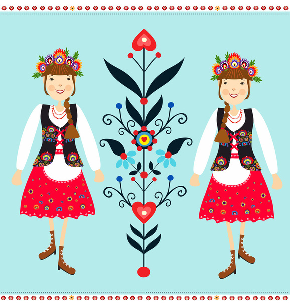 Polish folk - Vector, Image