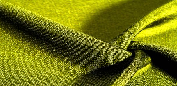 Hořčičná zelená. Abstraktní zelené pozadí přírodní tkaniny. bavlna. Textura, pozadí, vzor - Fotografie, Obrázek