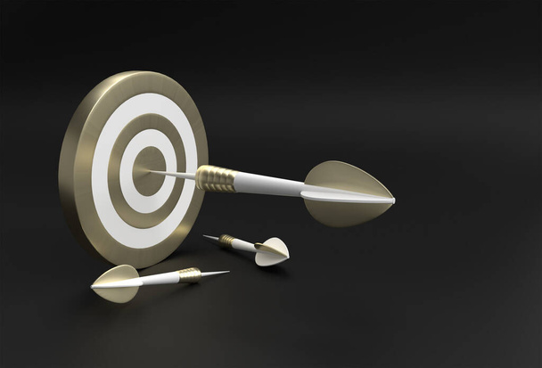 Target with arrow 3D Design for sport game and business Design. - Photo, Image