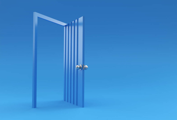 3D Render Open door Symbol of new career, opportunities, business ventures and initiative. Business concept Design. - Photo, Image