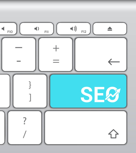 Search Engine Optimization SEO Enter Button Keyboard Vector - Vetor, Imagem