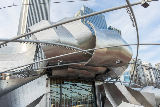 Jay Pritzker Pavilion in summer at Millennium Park in Chicago,USA - Photo, Image