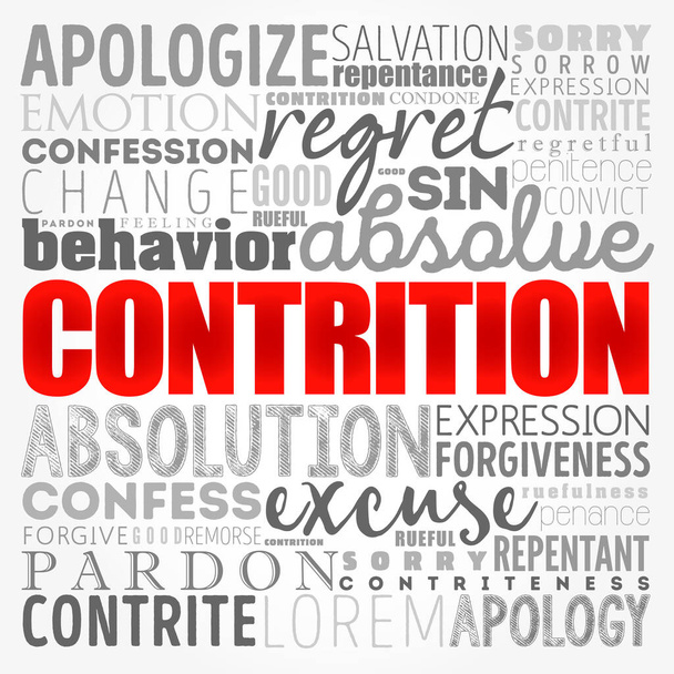 Contrition word cloud collage, concept backgroun - Photo, Image