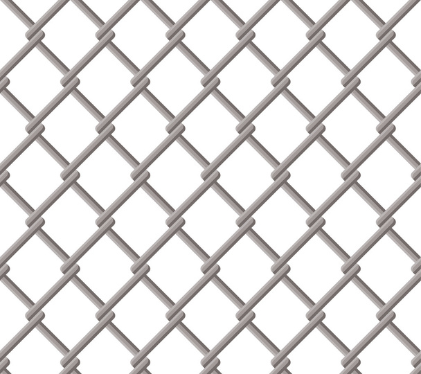 Wire fence seamless pattern, isolated on white background - Vector, Image