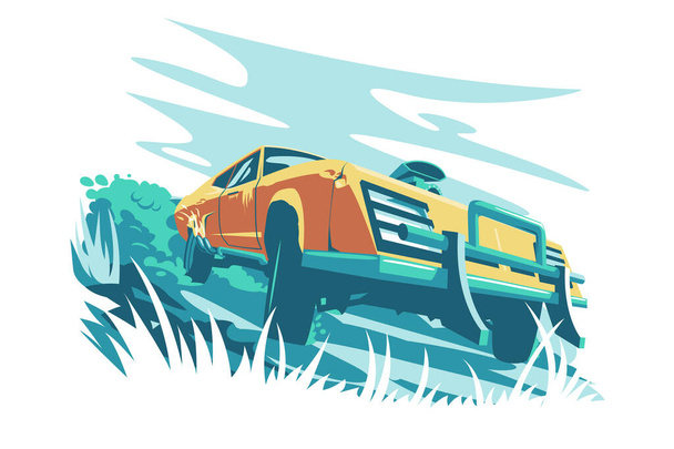 Дикий помаранчевий швидкий автомобіль
 - Вектор, зображення