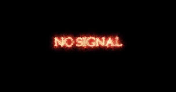 No Signal written with fire. Loop - Footage, Video