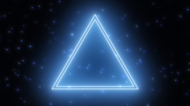 Eenvoudige flikkerende neon laser elektrische driehoek vorm gloeiende overlay - Abstract Achtergrond textuur - Foto, afbeelding