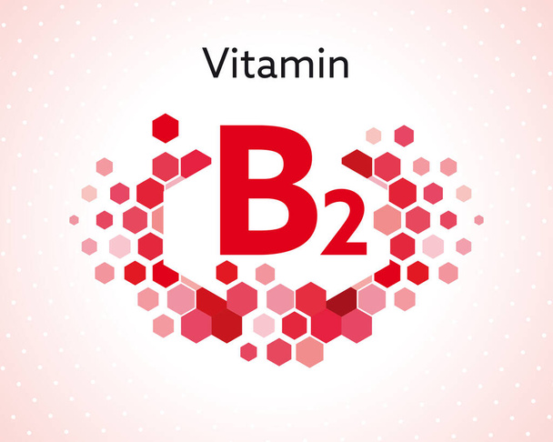 B2-vitamiini, B2-vitamiini käsite, Vitamiini monimutkainen kuvake  - Vektori, kuva