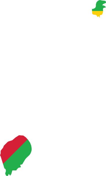 サントメ・プリンシペのシンプルな平旗マップ - ベクター画像