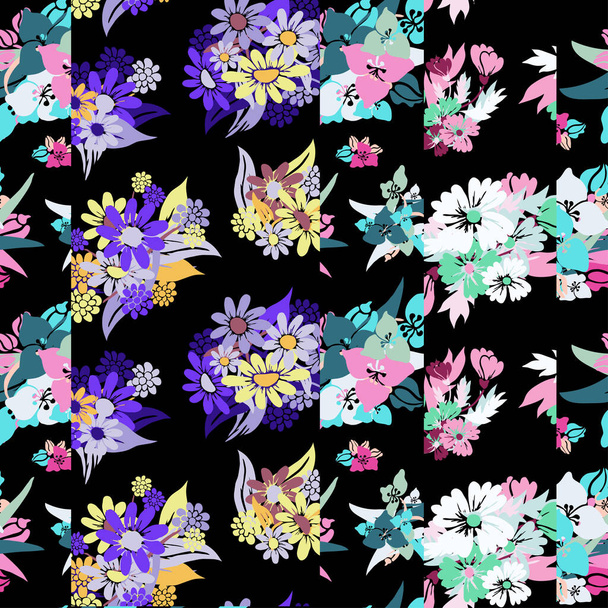 Elegant seamless pattern with abstract flowers, design elements. Floral  pattern for invitations, cards, print, gift wrap, manufacturing, textile, fabric, wallpapers - Vektor, Bild