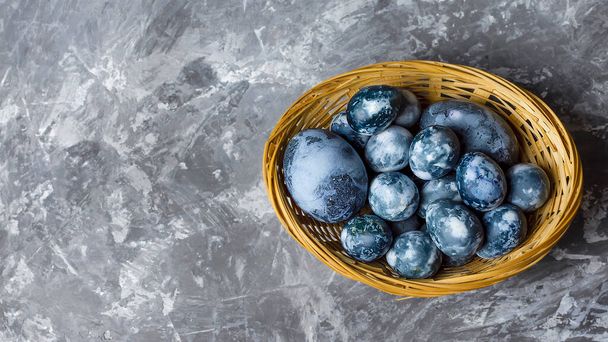 blue eggs in a basket - Photo, Image