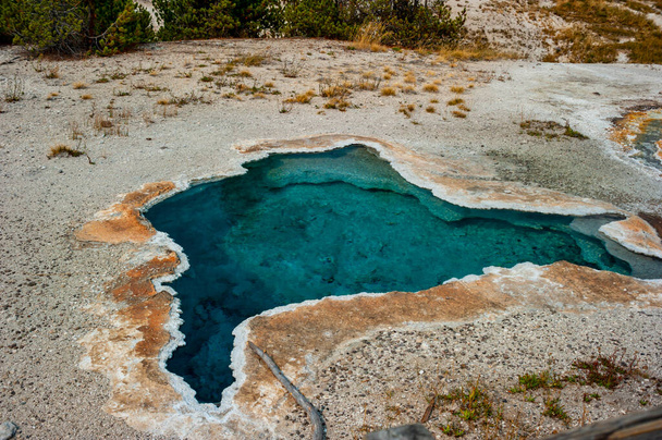 Blue Star Spring na Bacia de Geyser Superior é uma das piscinas mais bonitas do Parque Nacional de Yellowstone, Wyoming, EUA - Foto, Imagem