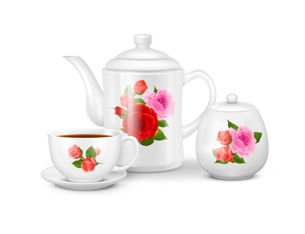 Set de té realista
 - Vector, imagen
